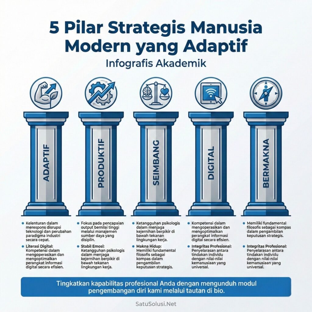 Infografis lima pilar manusia modern adaptif