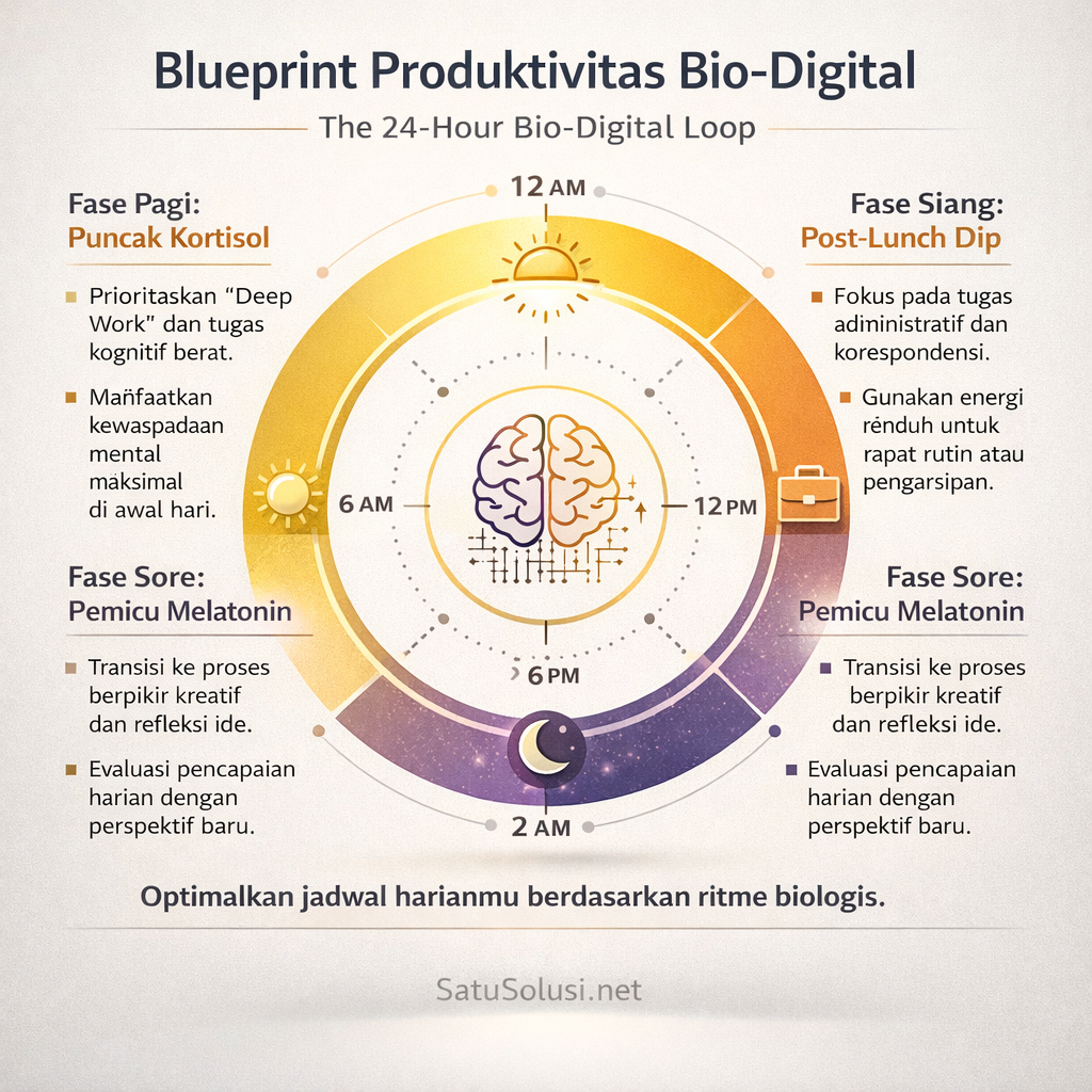 Diagram 4 fase sinkronisasi AI Planner dengan jam biologis manusia