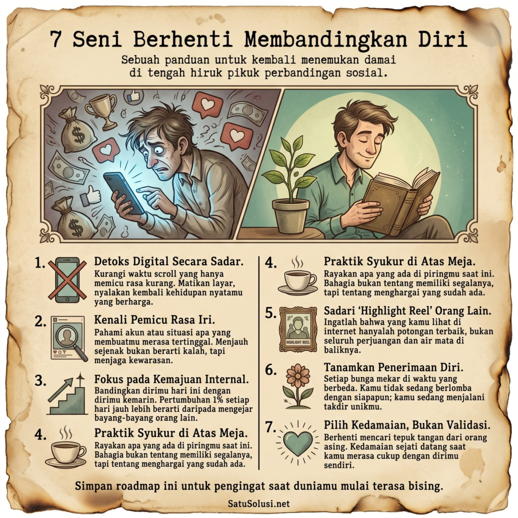 Hidup Tanpa Membandingkan: Jadi Diri Sendiri di Dunia yang Serba "Sempurna" 2 Infografis 7 seni dan cara praktis hidup tanpa membandingkan diri untuk menjadi versi terbaik diri sendiri.