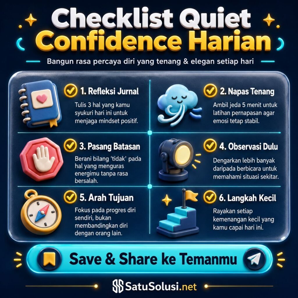 7 Tanda Kamu Punya Quiet Confidence yang Kuat 3 quiet confidence dalam checklist refleksi diri harian