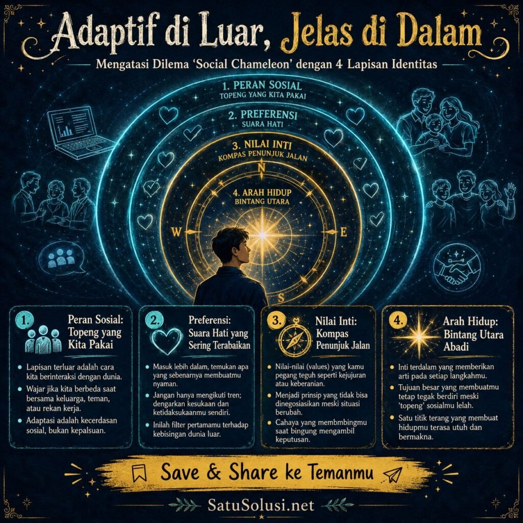 Psikologi “Social Chameleon”: Apakah Adaptasi Berlebihan Menghilangkan Jati Diri? 3 Framework psikologi social chameleon agar tetap adaptif tanpa kehilangan jati diri