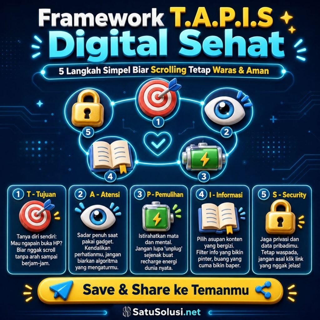 Digital Sehat: 7 Cara Menjaga Fokus di Era Online 2 framework T.A.P.I.S digital sehat untuk fokus online