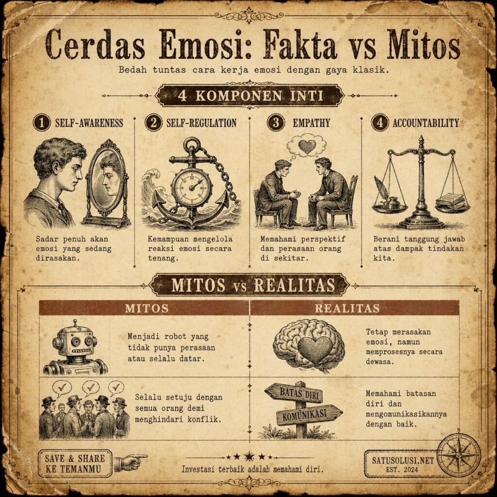 7 Tanda Luar Biasa Kedewasaan Emosional: Panduan Pertumbuhan Sejati di Era Modern 1 Tabel perbandingan antara mitos populer dan realitas seputar kedewasaan emosional.