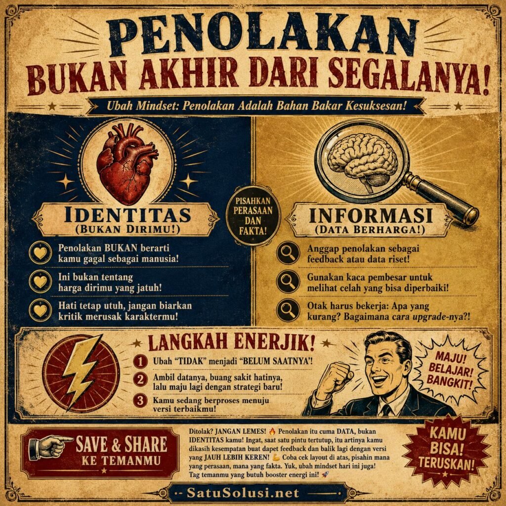 Infografis menghadapi penolakan sebagai informasi bukan identitas