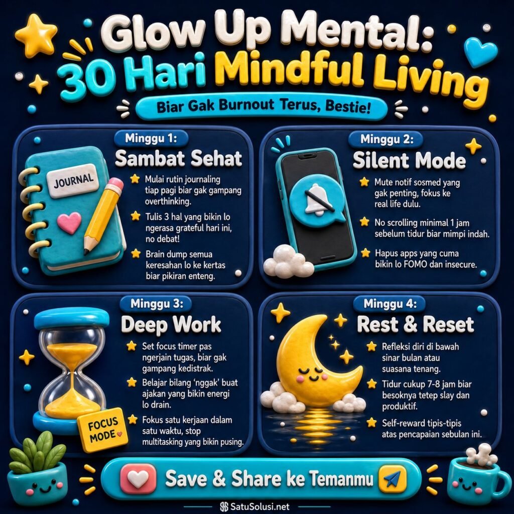 Hidup dengan Sadar: 7 Langkah Practical untuk Ketenangan Sejati 3 Rencana 30 hari hidup dengan sadar untuk melatih mindfulness harian