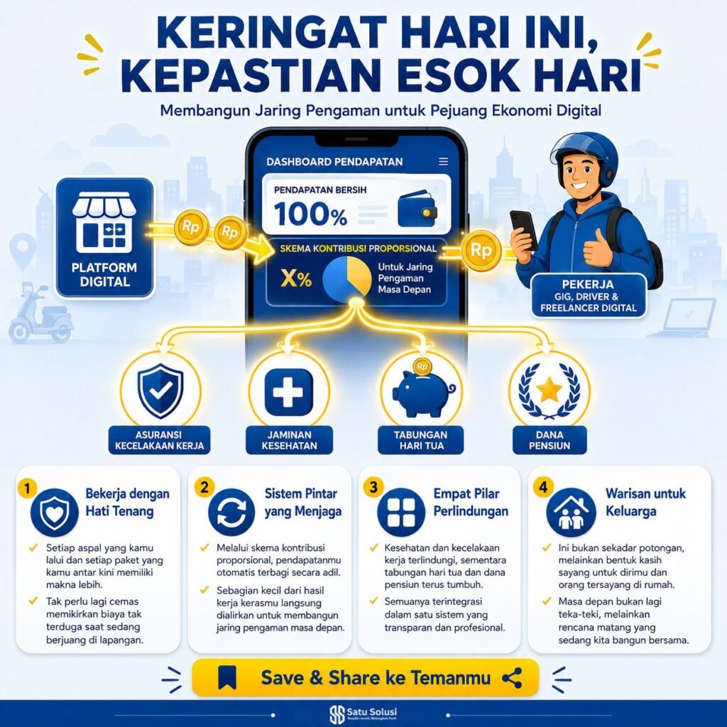 Model Regulasi Hybrid 2026: Dampak dan Peluangnya bagi Keamanan Sosial Pekerja Gig Economy Indonesia 2 skema kontribusi wajib proporsional dalam model regulasi hybrid 2026