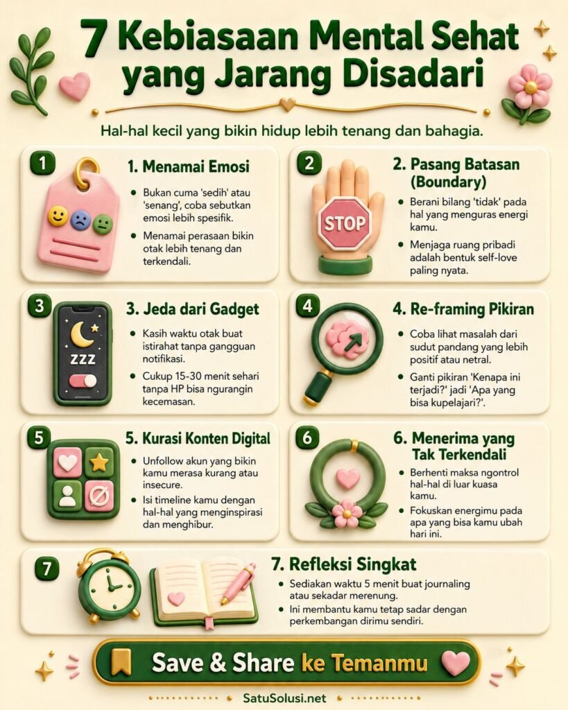 infografis 7 kebiasaan mental sehat yang jarang disadari