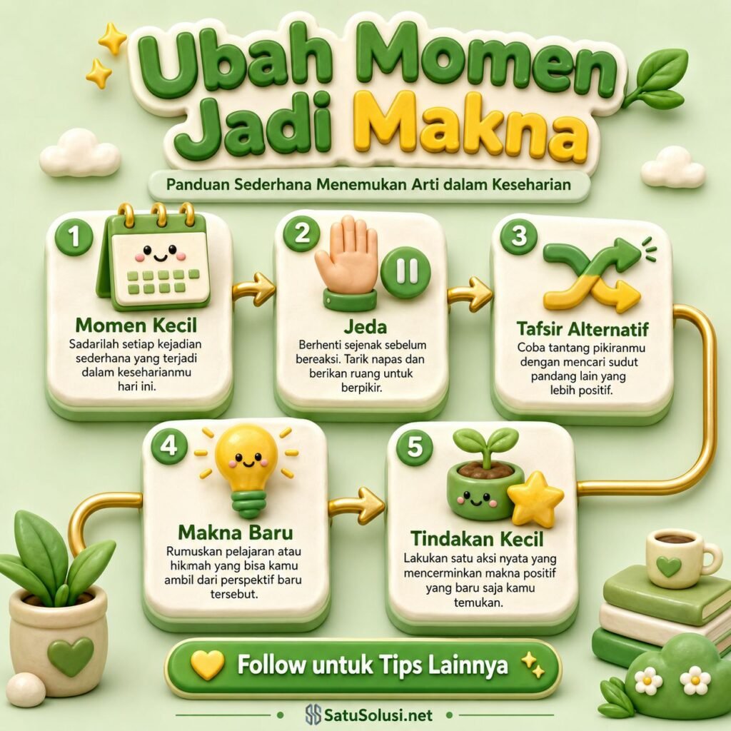 Flowchart latihan kisah kecil yang bisa mengubah cara pandang menjadi tindakan kecil