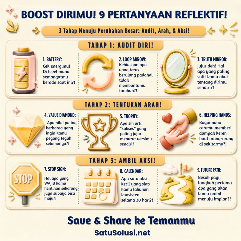 9 pertanyaan reflektif untuk mengubah arah hidup dalam tiga tahap