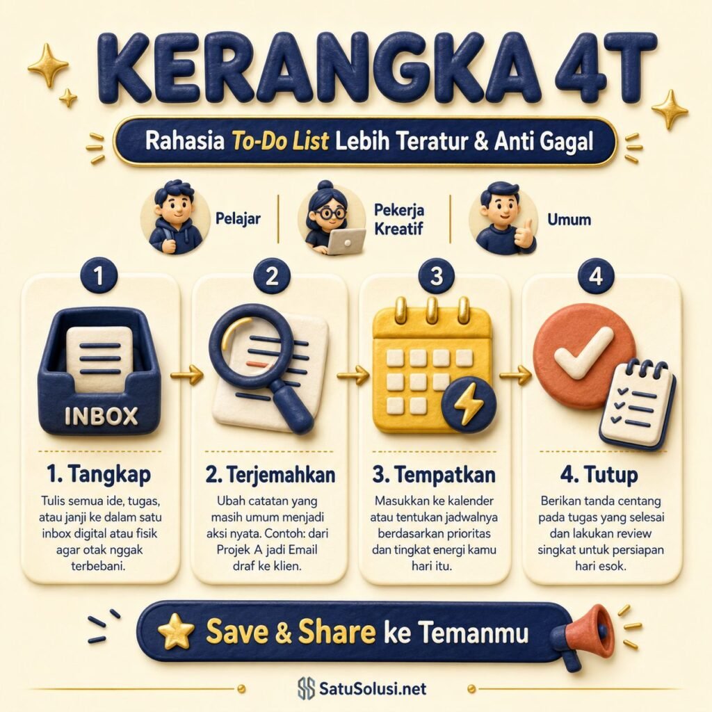 Kerangka 4T untuk memperbaiki kesalahan to-do list