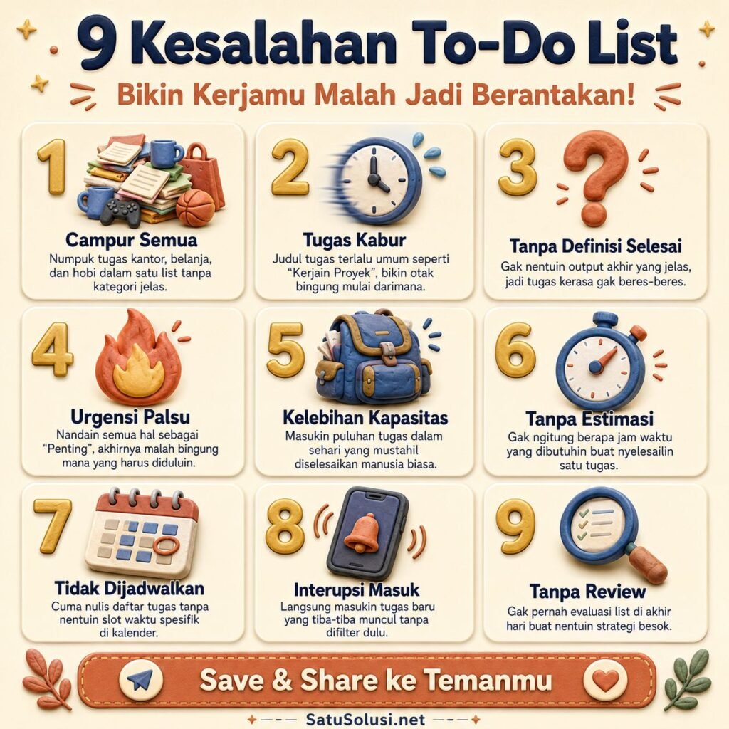 Infografis kesalahan to-do list yang membuat kerja mandek
