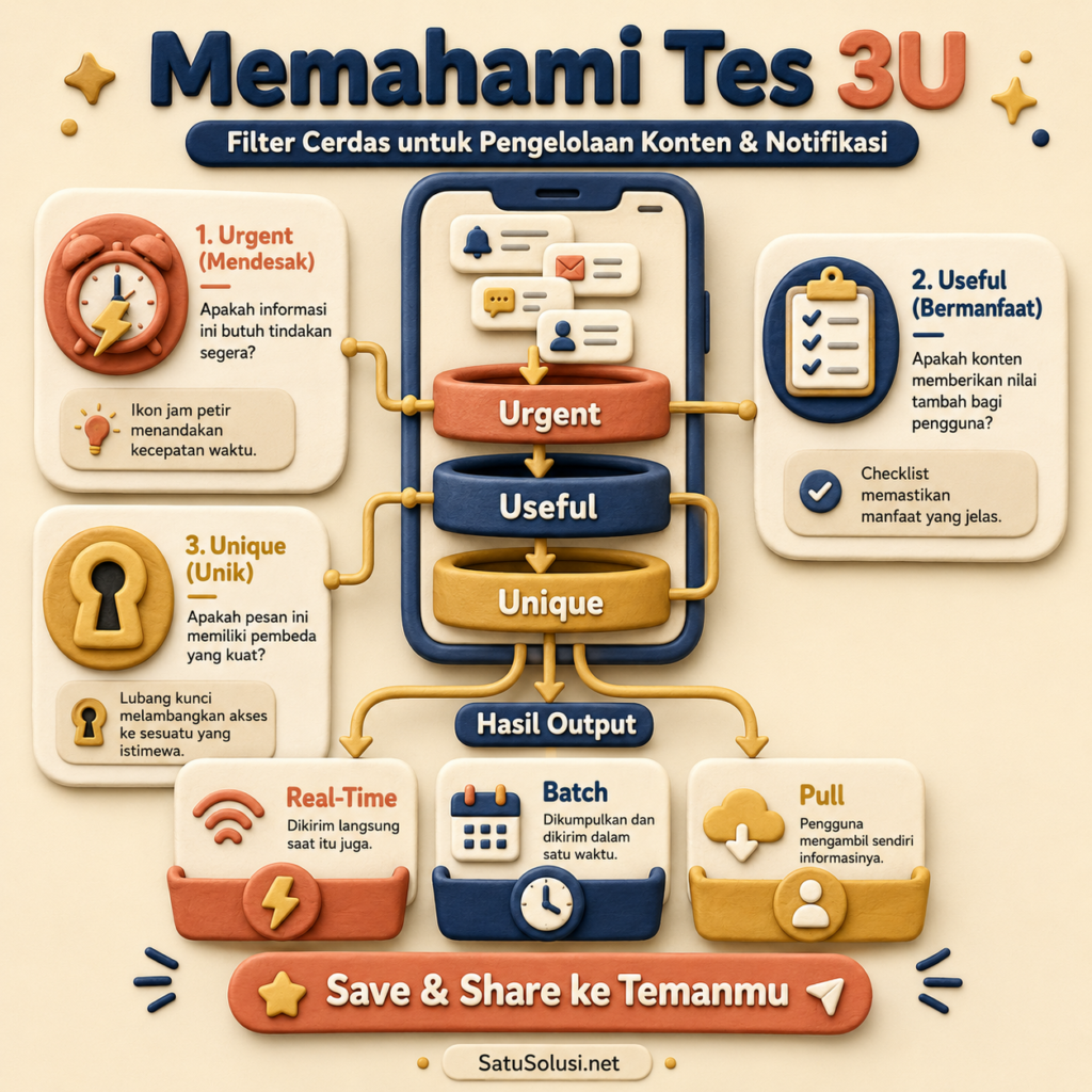 Cara detoks notifikasi menggunakan tes Urgent Useful dan Unique