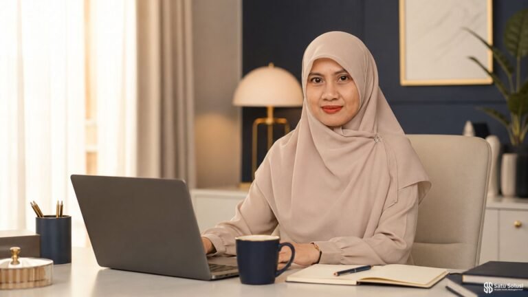 cara kerja ringan tapi hasil maksimal dengan meja kerja clean dan fokus tenang