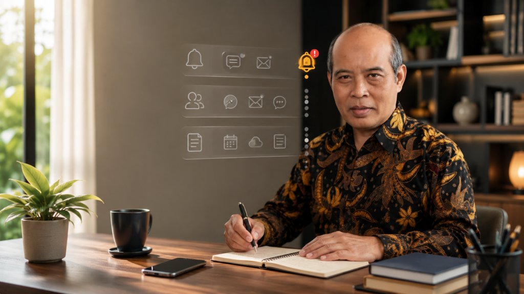 Detoks notifikasi tanpa hilang update dengan sistem prioritas di ruang kerja modern